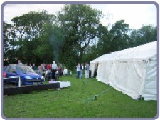 Barbecues lit and bar in full swing