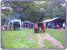 The site: with the Groups trailer being unloaded