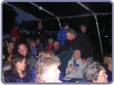 The guests having a good time honest even with it cucking it down