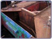 Rear load area bulkhead and bottom in this area appears sound