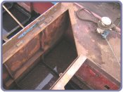 Rough rear deck plate removed: to reveal strange shaped deck fitting