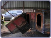 2nd pontoon just held by bottom plate cut from inside