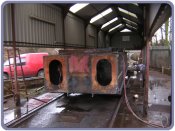 Pontoon removed to reveal inner bulkhead