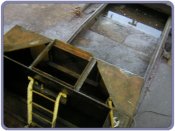 Deck hatch frame tack welded into position