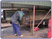 Chalk line drawn from top to blow hole:then cut