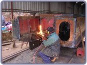 Cutting inner section of 2nd pontoon