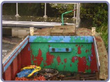 Load area bulkhead: that would become stern of boat