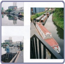 Boats gathered around the Pumphouse